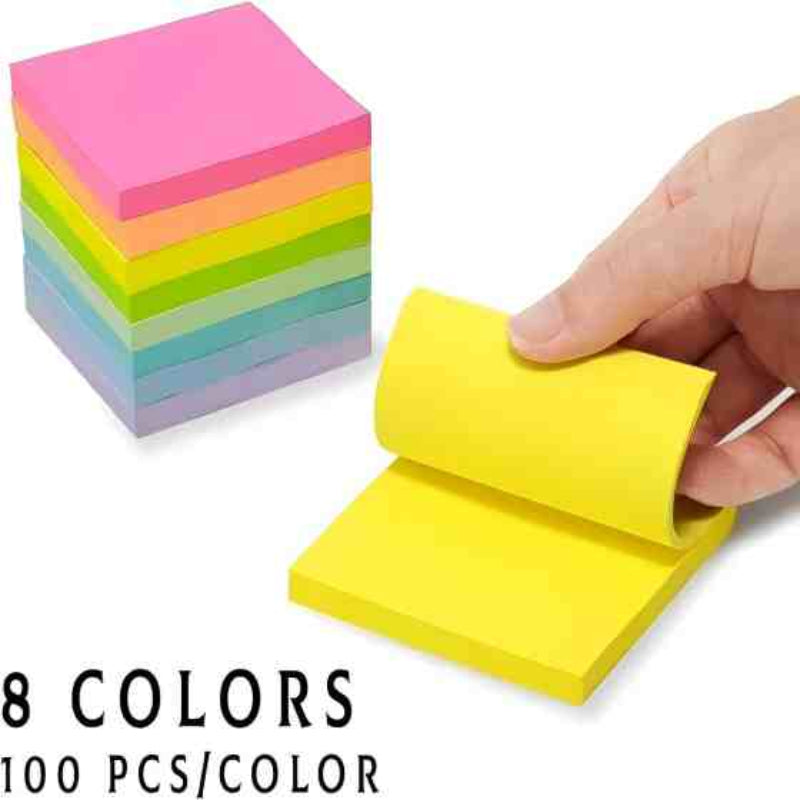 AiTodos® 800 Notas Adhesivas 76x76, Notas Adhesivas para Escribir, Fáciles de Escribir, Restickable, para Escuela, Hogar, Oficina