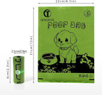 AiTodos® 600PCS Bolsas Caca Perro, Verde - Bolsas Excrementos Perros - Adecuado Salir de Casa, 31 * 22CM, Polietileno-Material, Portátil (40 Rollos, 15 por Rollo) -Poop Bags