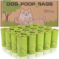 AiTodos® 300 Bolsas para Caca, PET Almidón de Maíz Mixto, Polietileno + Material de Almidón de Maíz Bolsas para Caca Semibiodegradables - 31 x 23 cm - Verde (20 Rollos, 15 Paquetes Cada Uno)